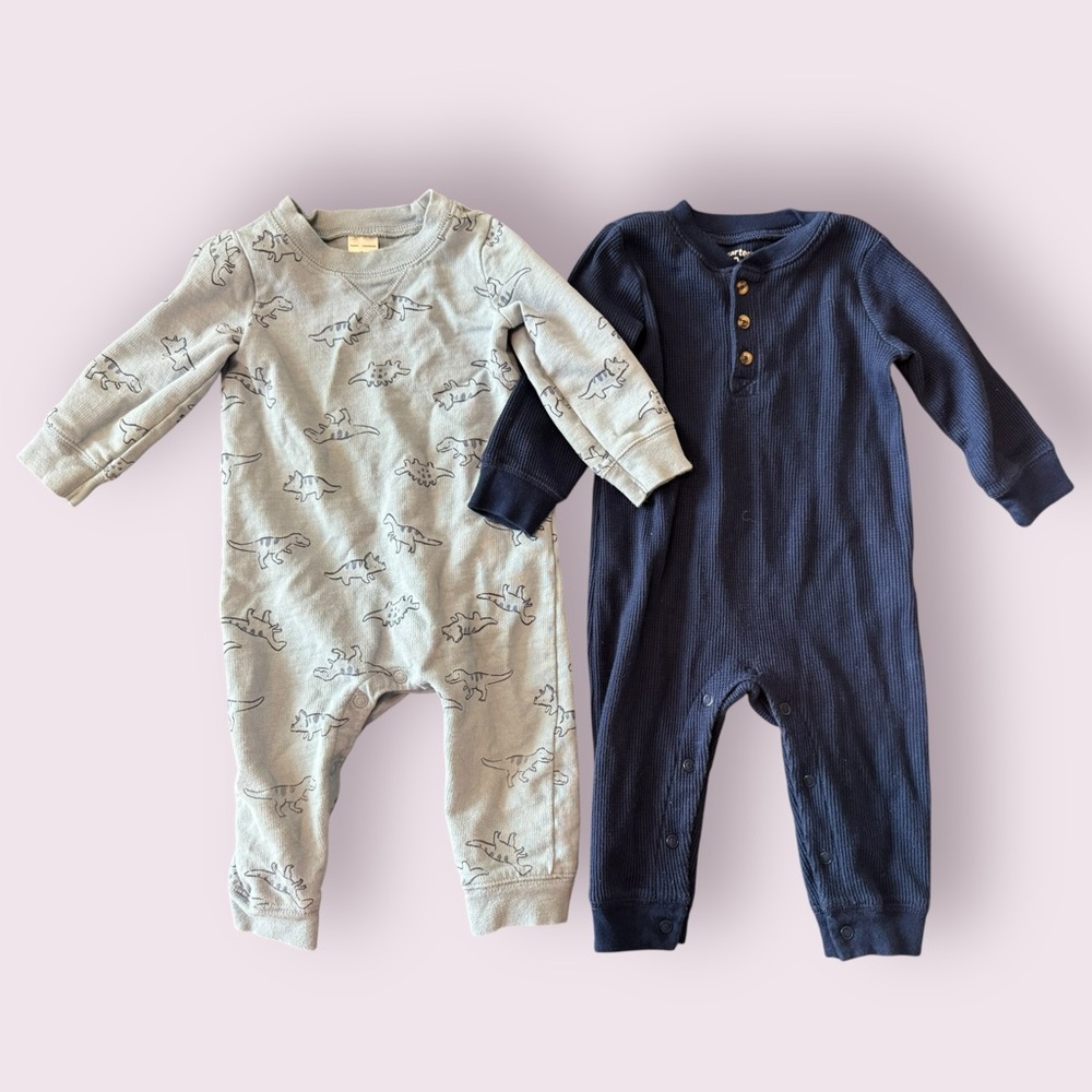 Baby Sleep & Play Romper Bundle Dinosaur & Navy 9M